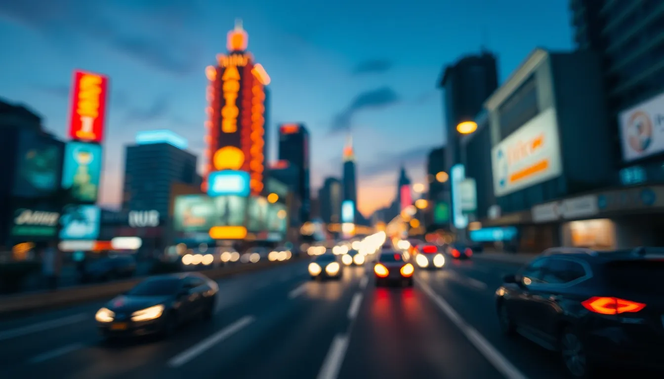 Abstract Cityscape with Blurred Lights