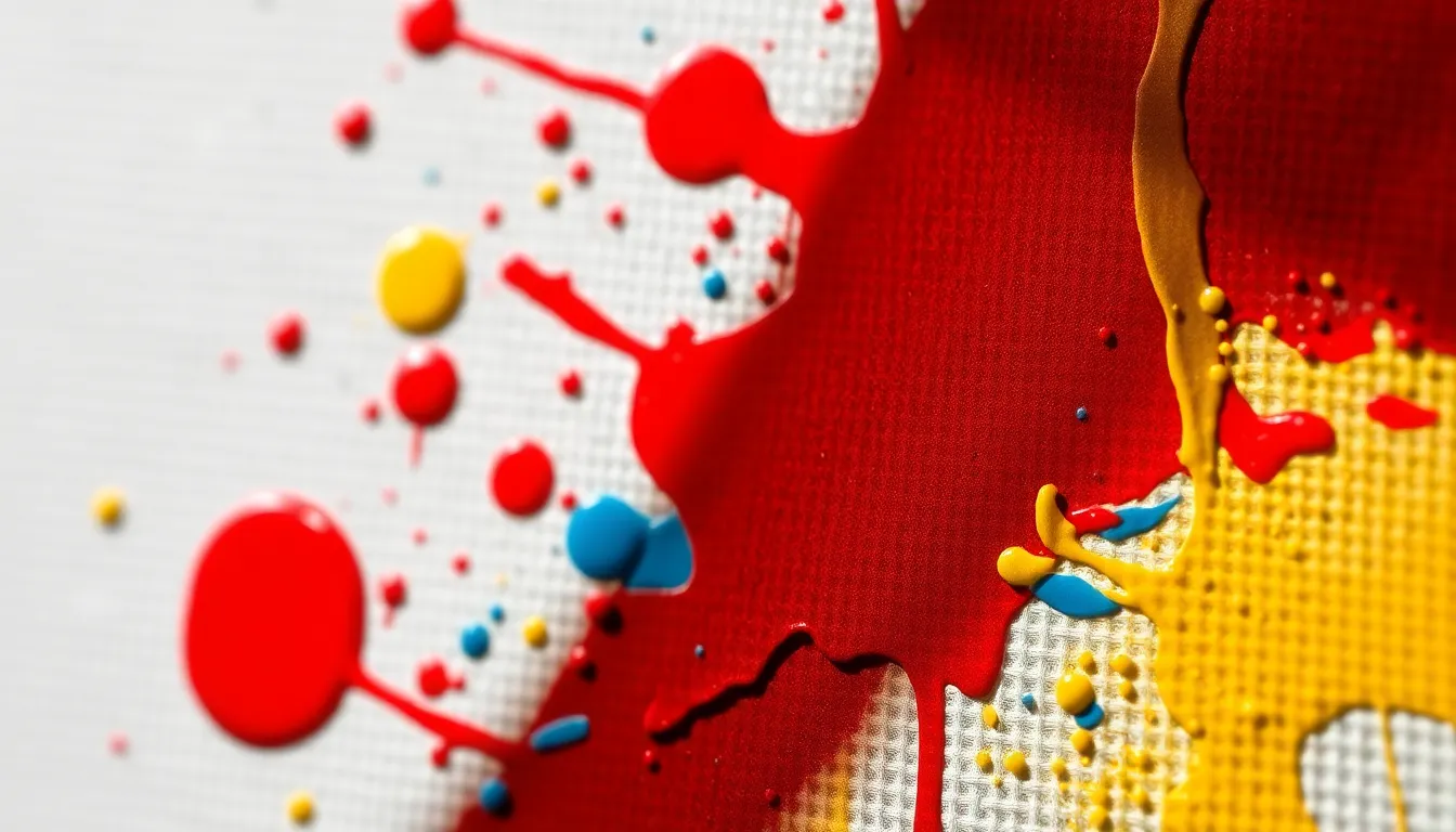 Vibrant Paint Splashes on Canvas