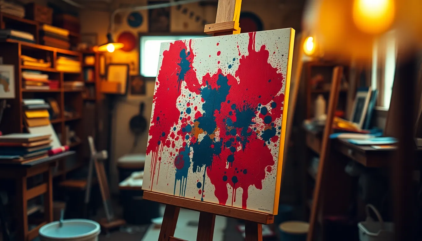 Vibrant Abstract Art in Studio