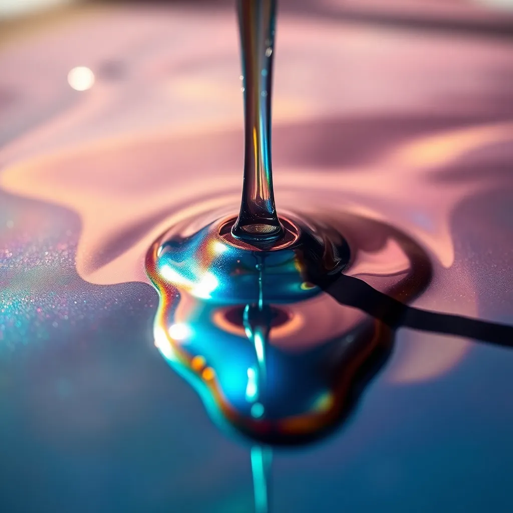 Iridescent Metallic Paint Flow