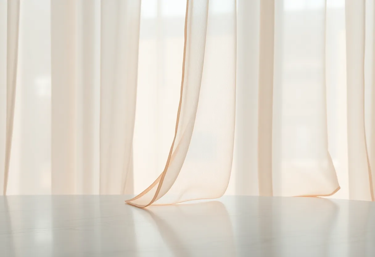 Delicate Fabric Draped on Marble