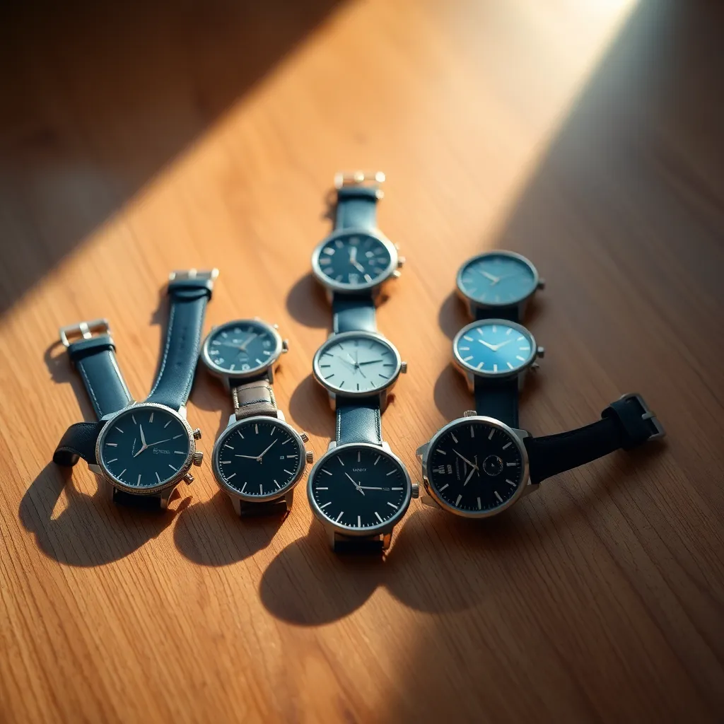 Minimalist Watches on Wooden Surface