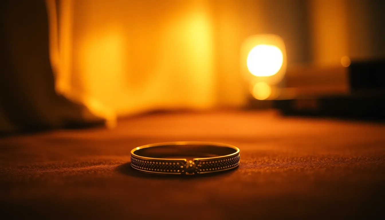 Elegant Gold Bracelet on Velvet Background