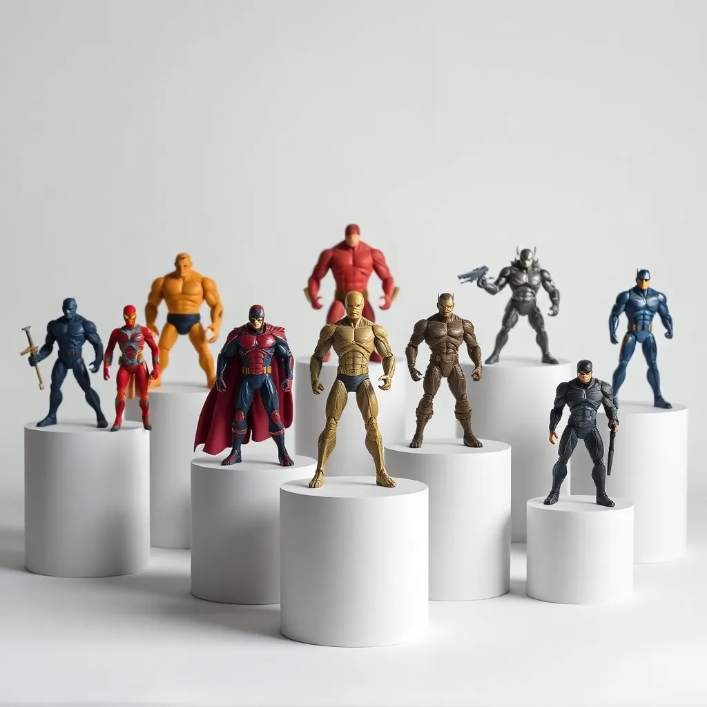 Minimalist Display of Action Figures