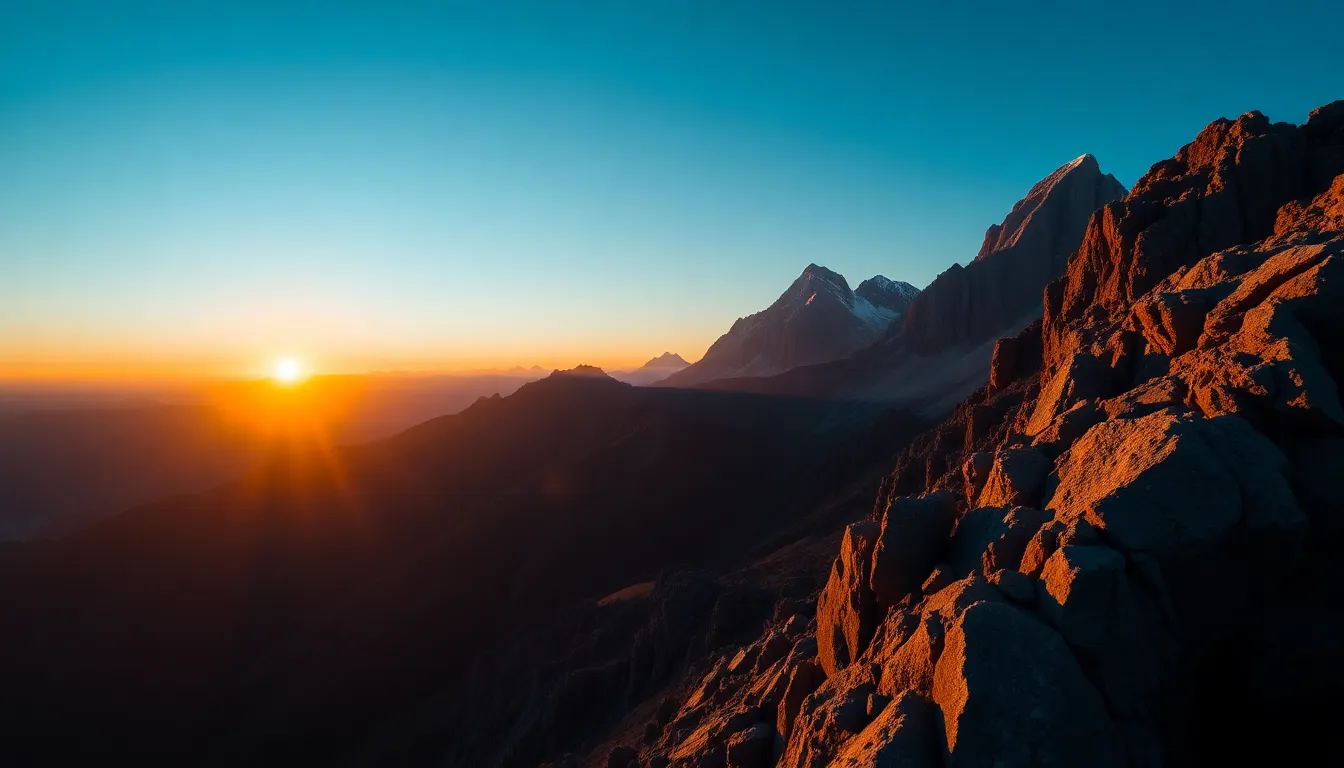 Majestic Mountain Range at Sunrise