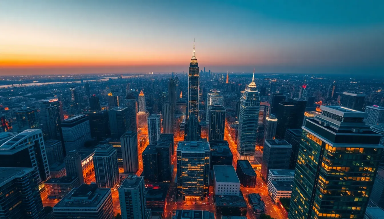 Vibrant Cityscape at Dusk