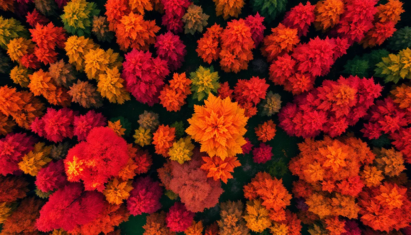 Autumn Forest Aerial View
