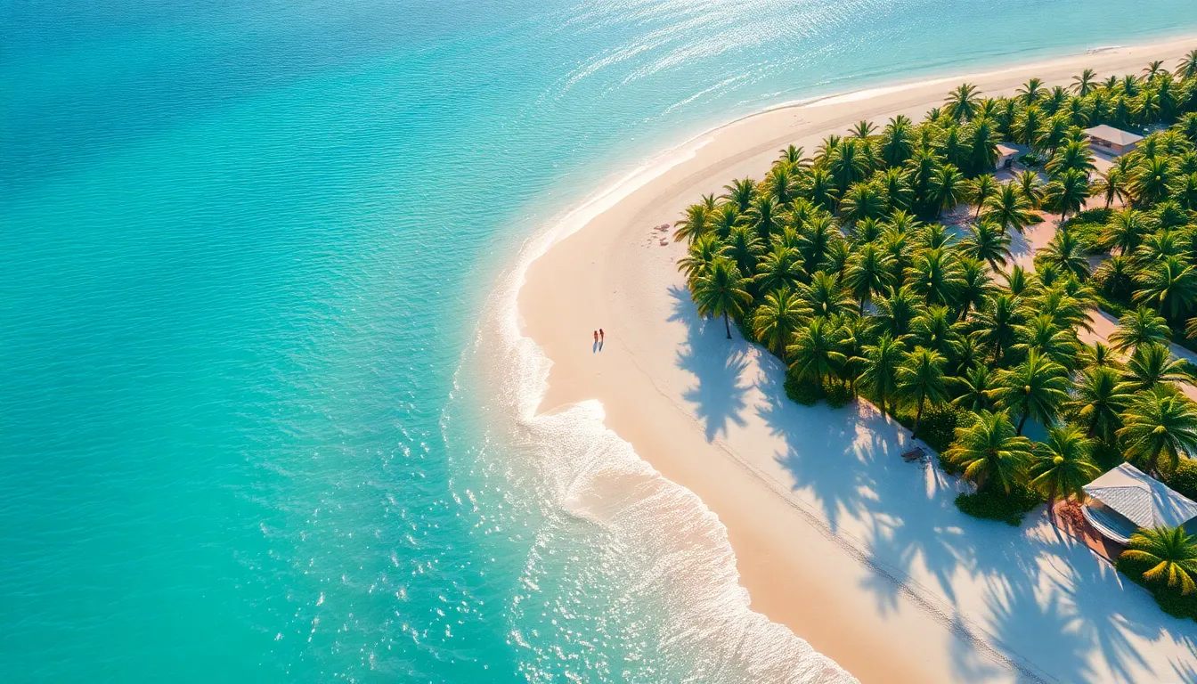 Vibrant Aerial Coastal Beach