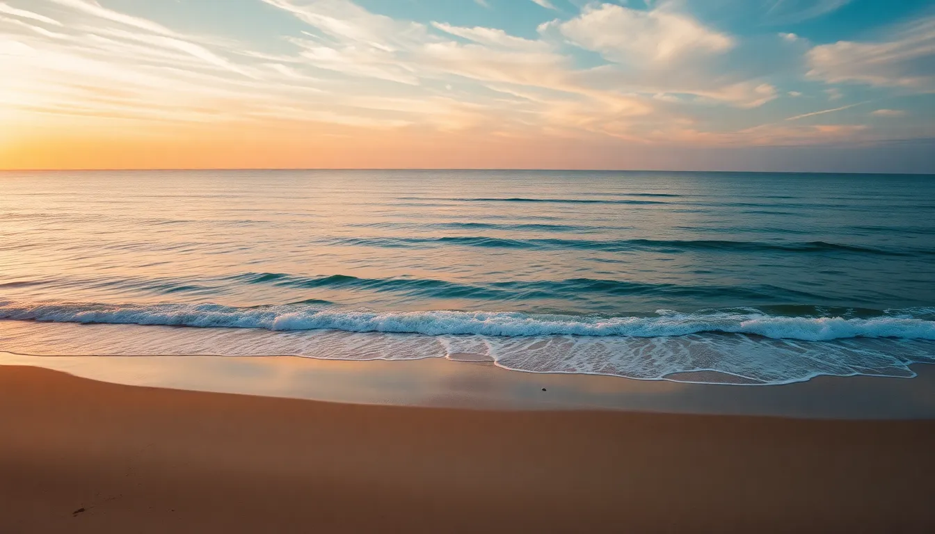 Tranquil Aerial View of Sunrise Beach