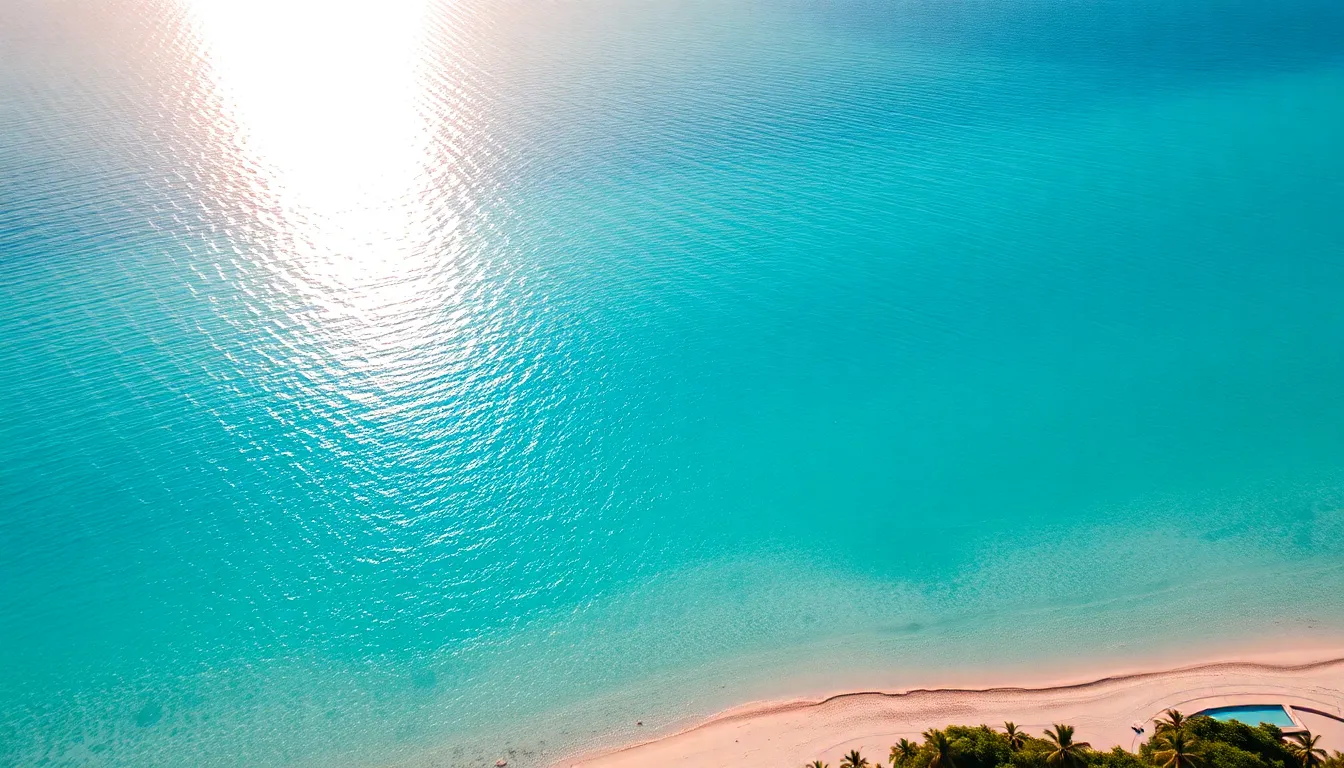 Aerial View of Tropical Lagoon