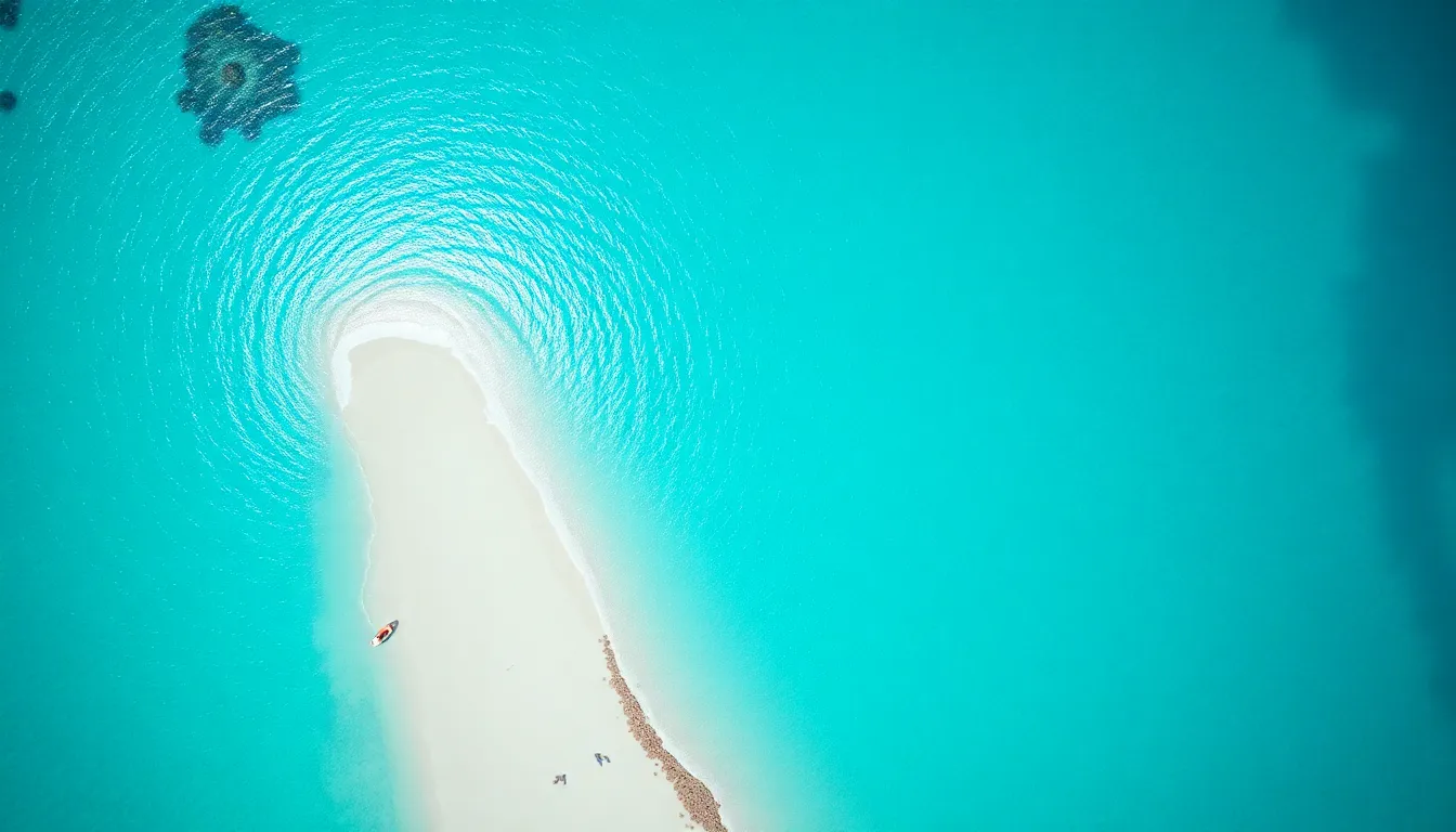 Aerial Shot of Turquoise Ocean and Sandy Beaches