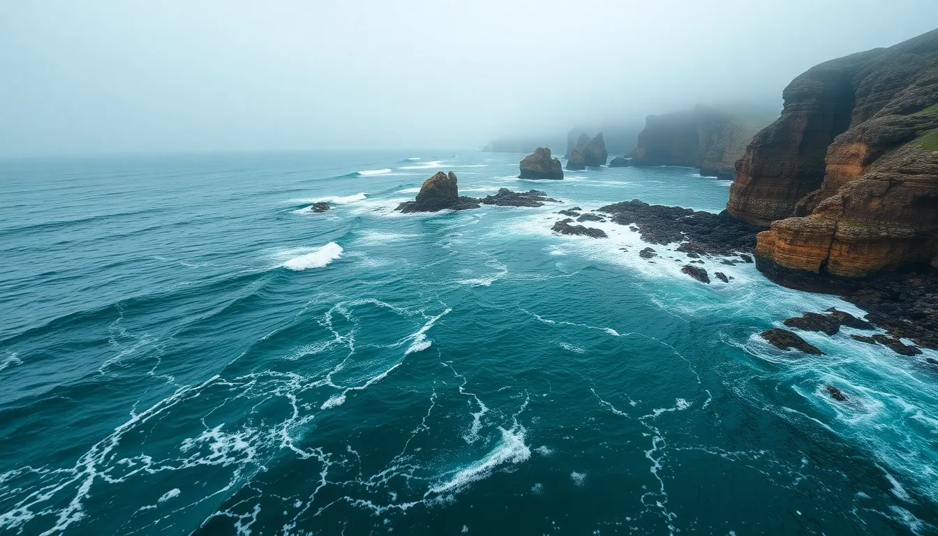 Dramatic Aerial Coastline Landscape