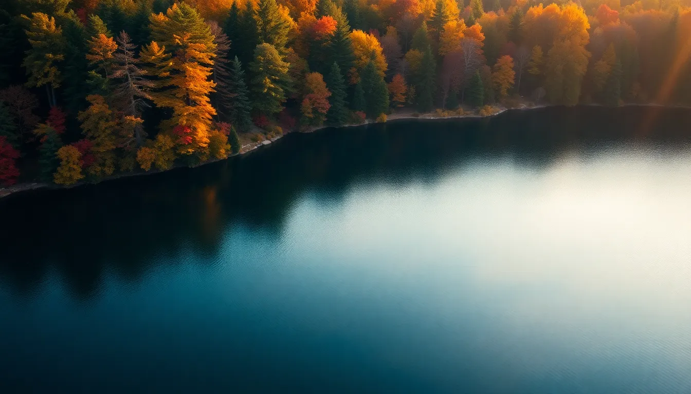Autumn Colors Reflected in Tranquil Lake