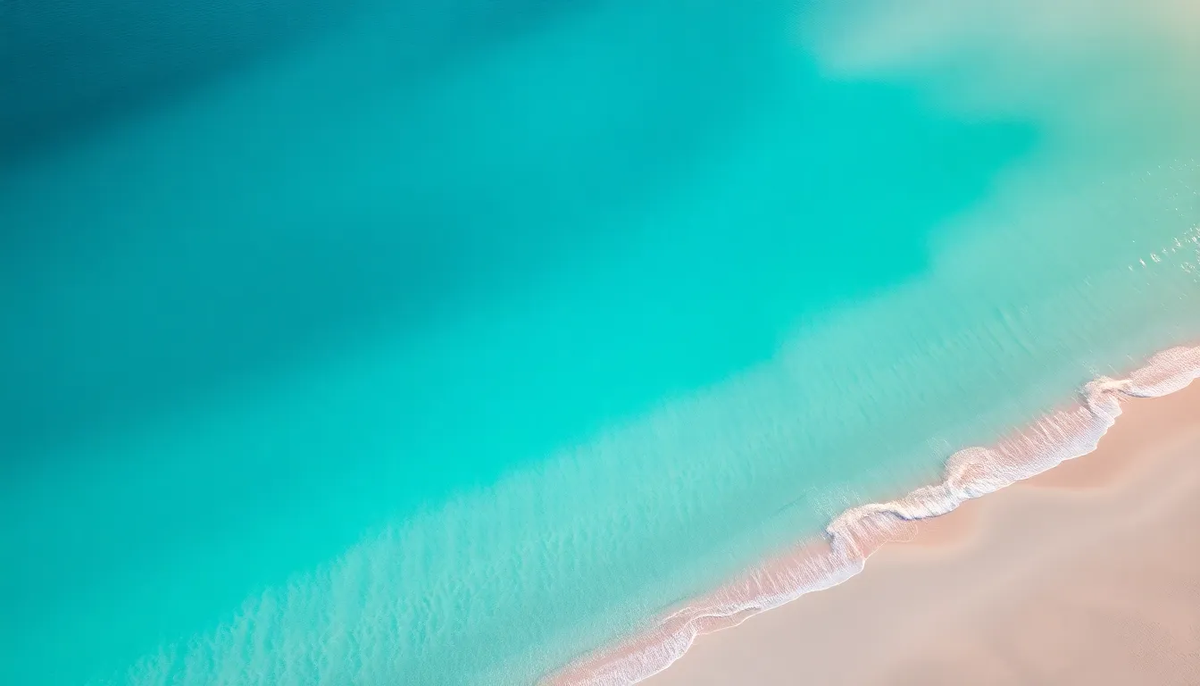 Aerial View of Turquoise Lagoon
