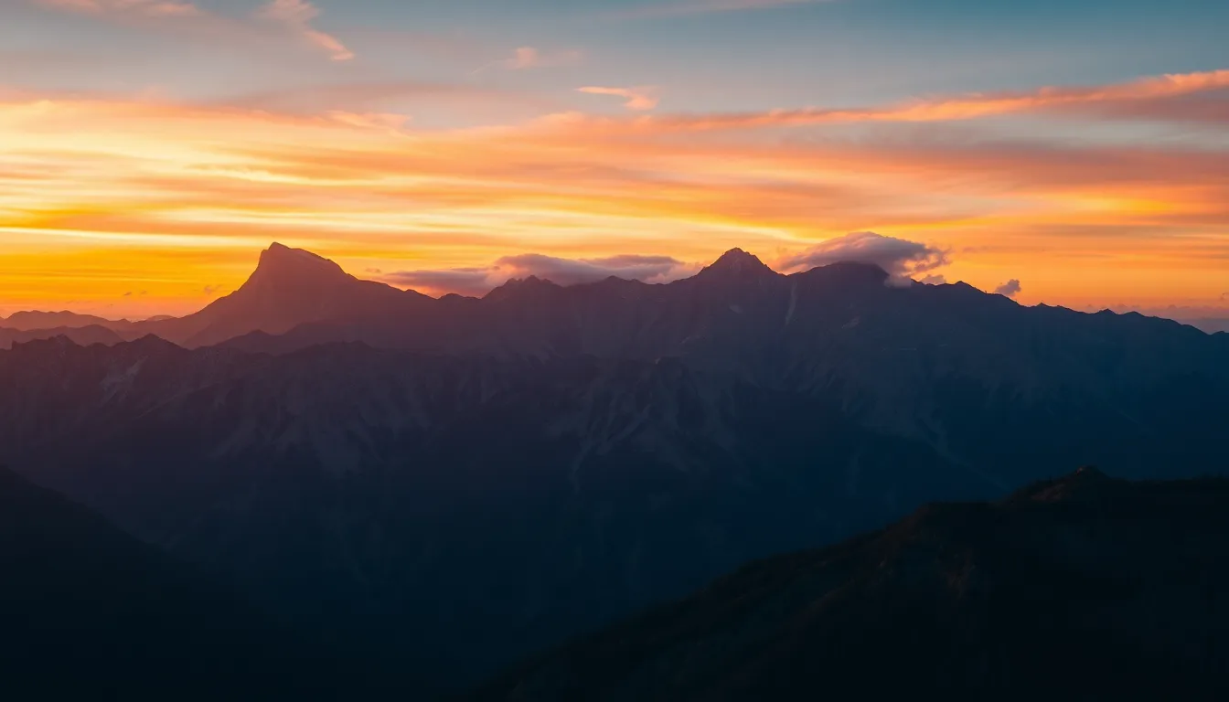 Majestic Mountain Range at Sunrise