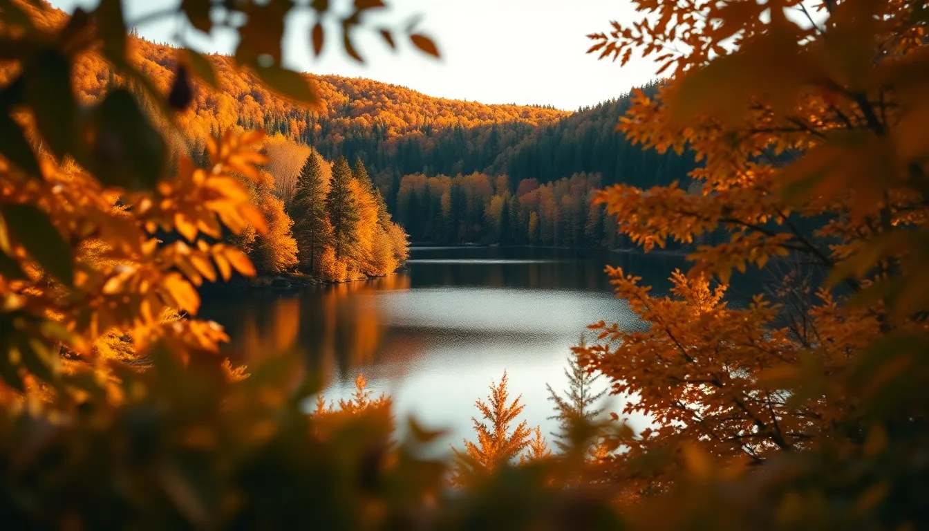 Serene Mountain Lake in Autumn