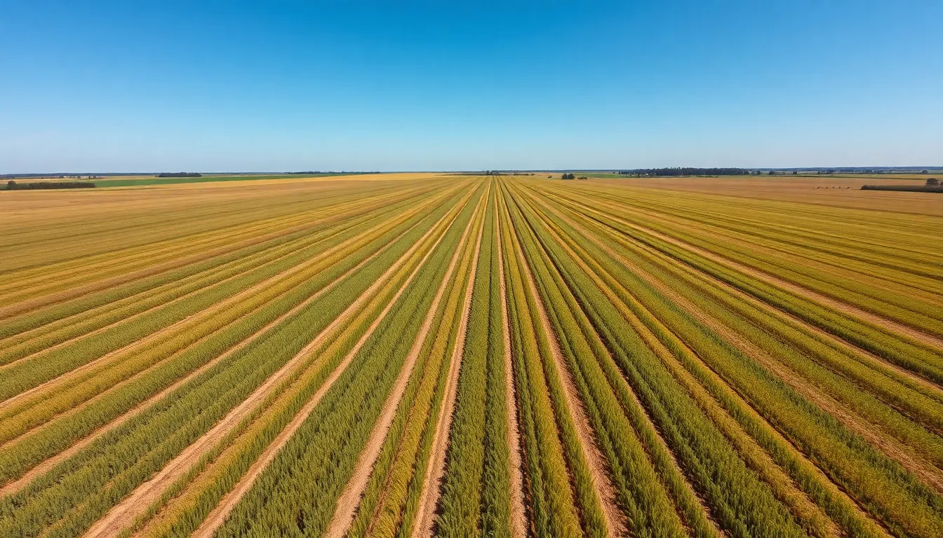 Aerial View of Geometric Agricultural Fields