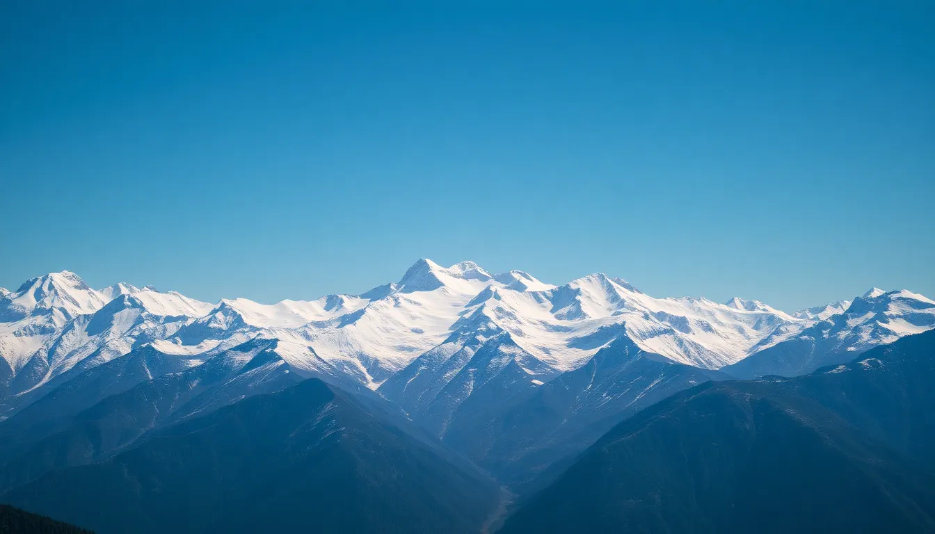 Snow-Capped Mountains Aerial View