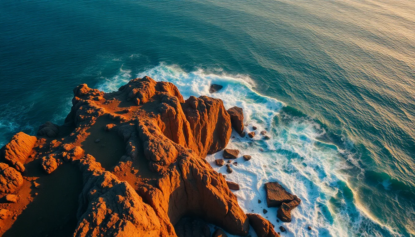 Dramatic Coastal Landscape Aerial Shot