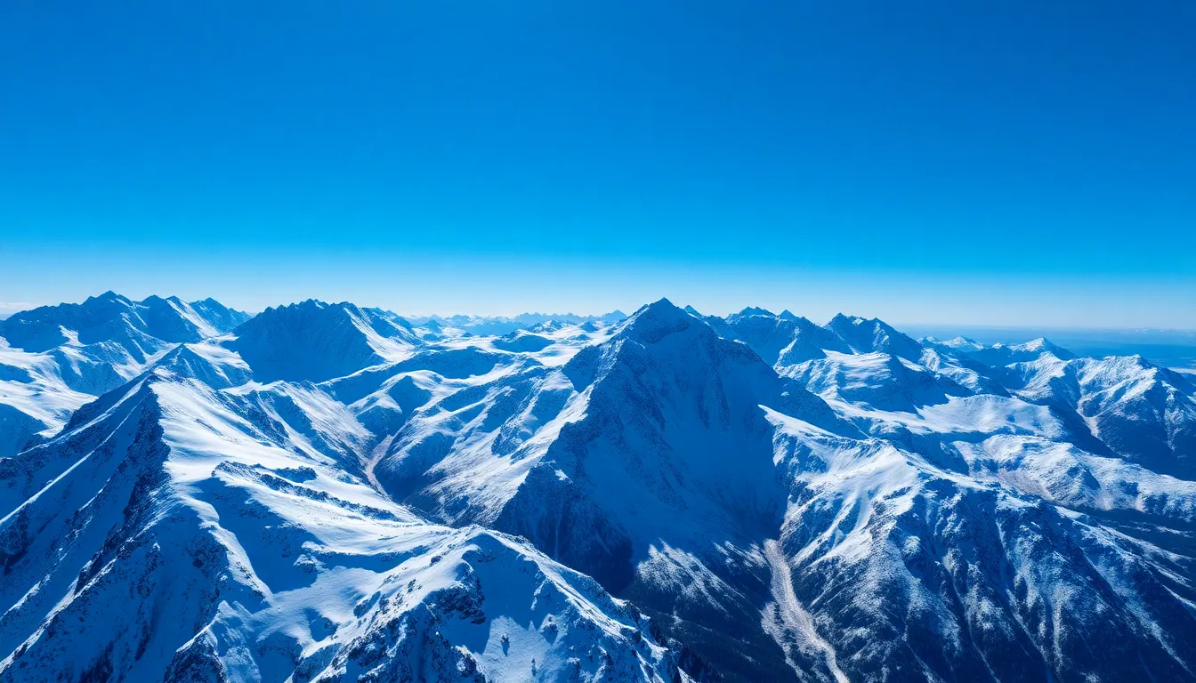 Majestic Snow-Covered Mountain Range