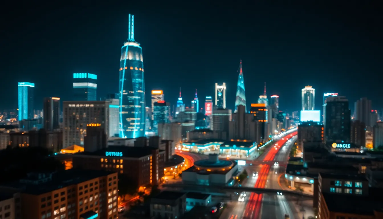 Vibrant Cityscape at Night