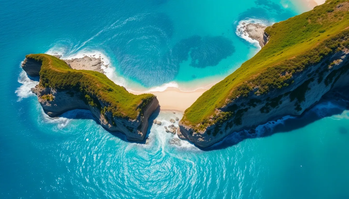 Aerial Coastal View of Tropical Paradise