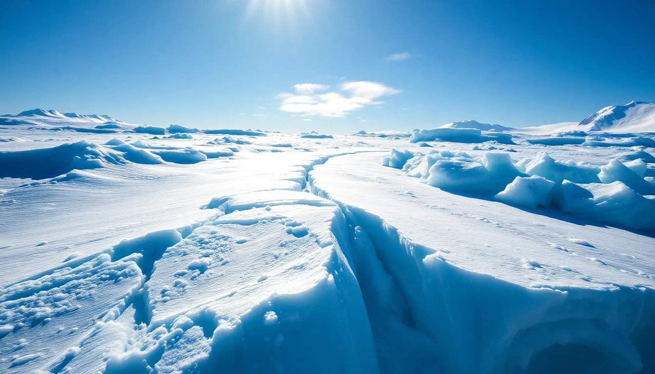 Aerial View of Pristine Glacier in Bright Daylight