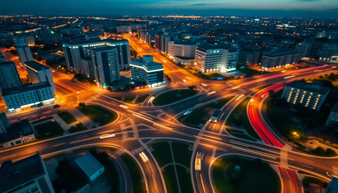 City Intersection at Twilight