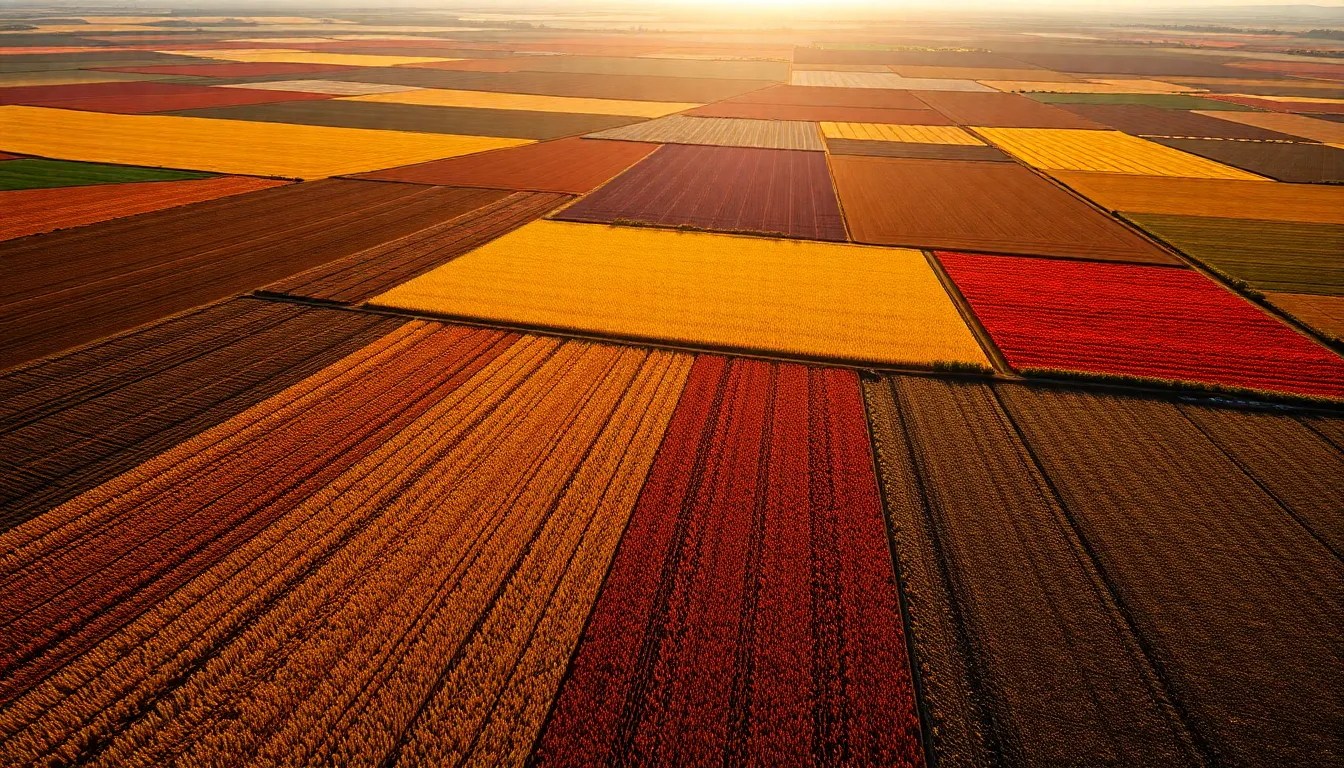 Autumn Agricultural Fields from Above