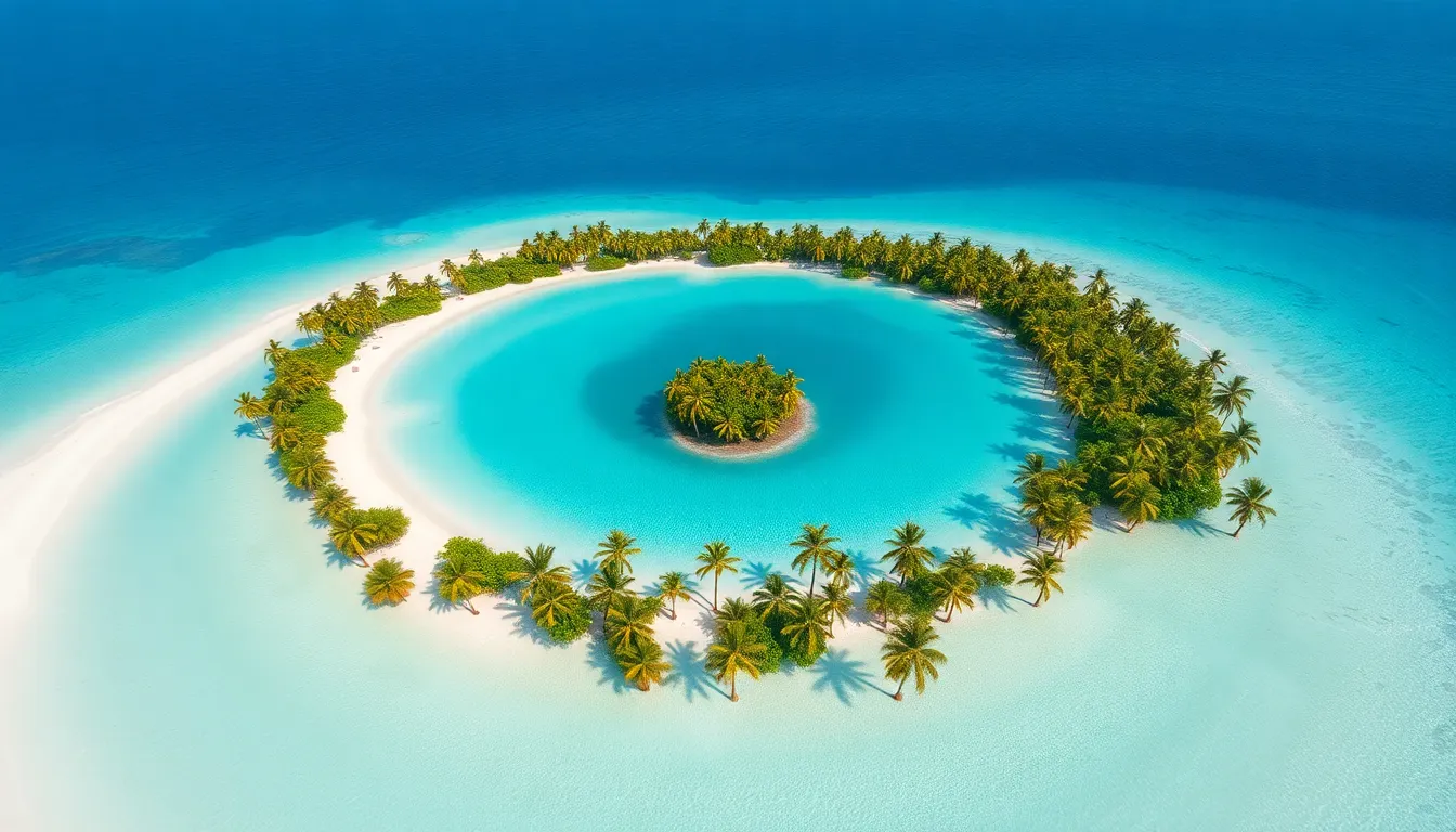 Aerial Perspective of Tropical Lagoon