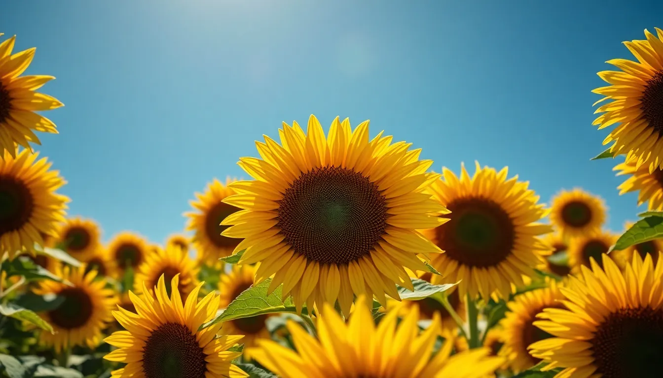 Vibrant Aerial View of Sunflower Field