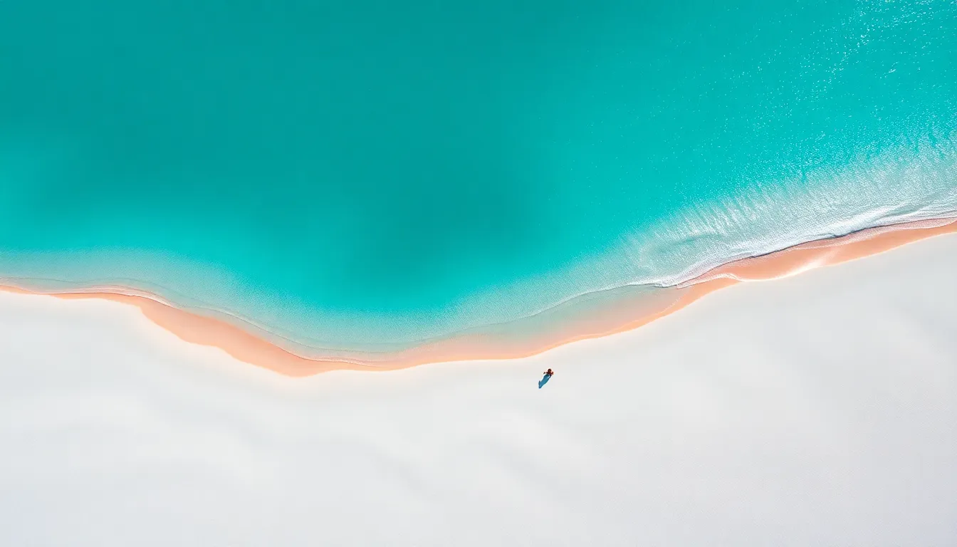 Turquoise Lagoon and White Sandy Beach