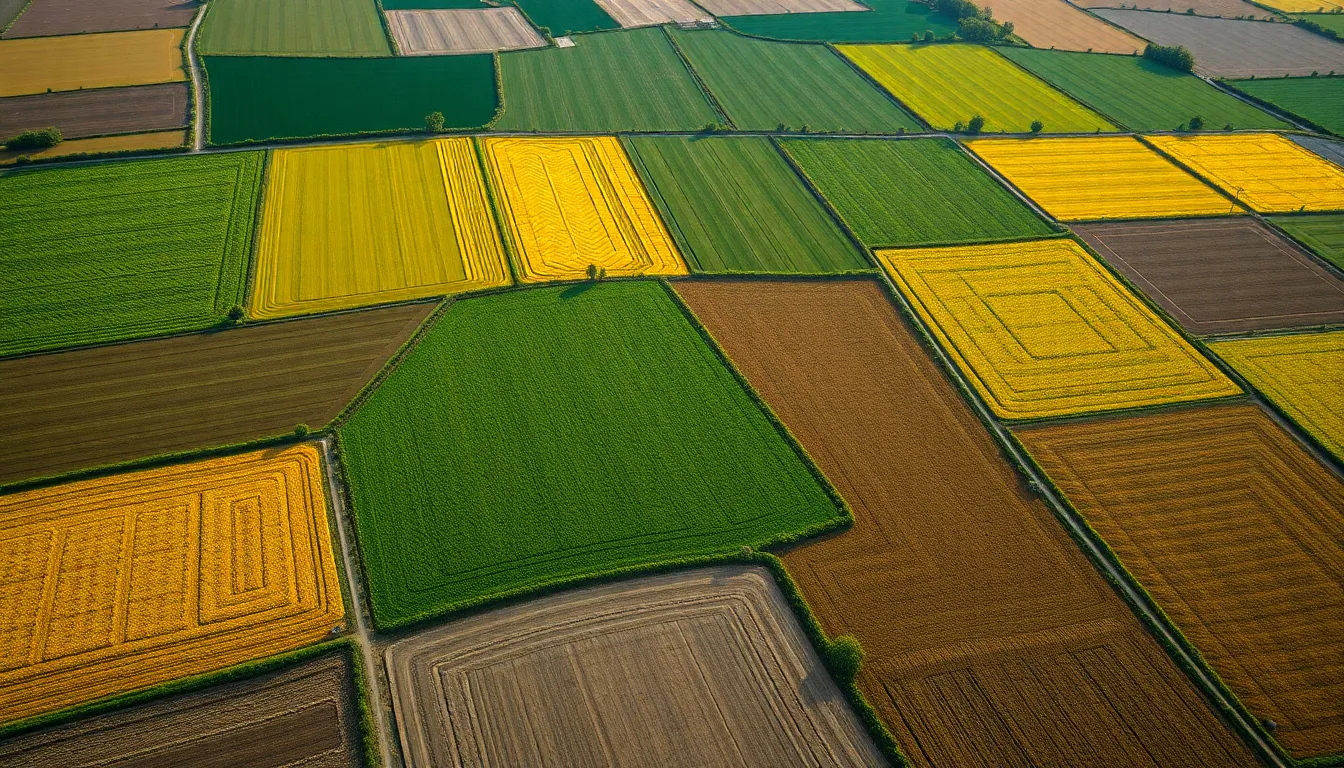 Aerial View of Agricultural Fields