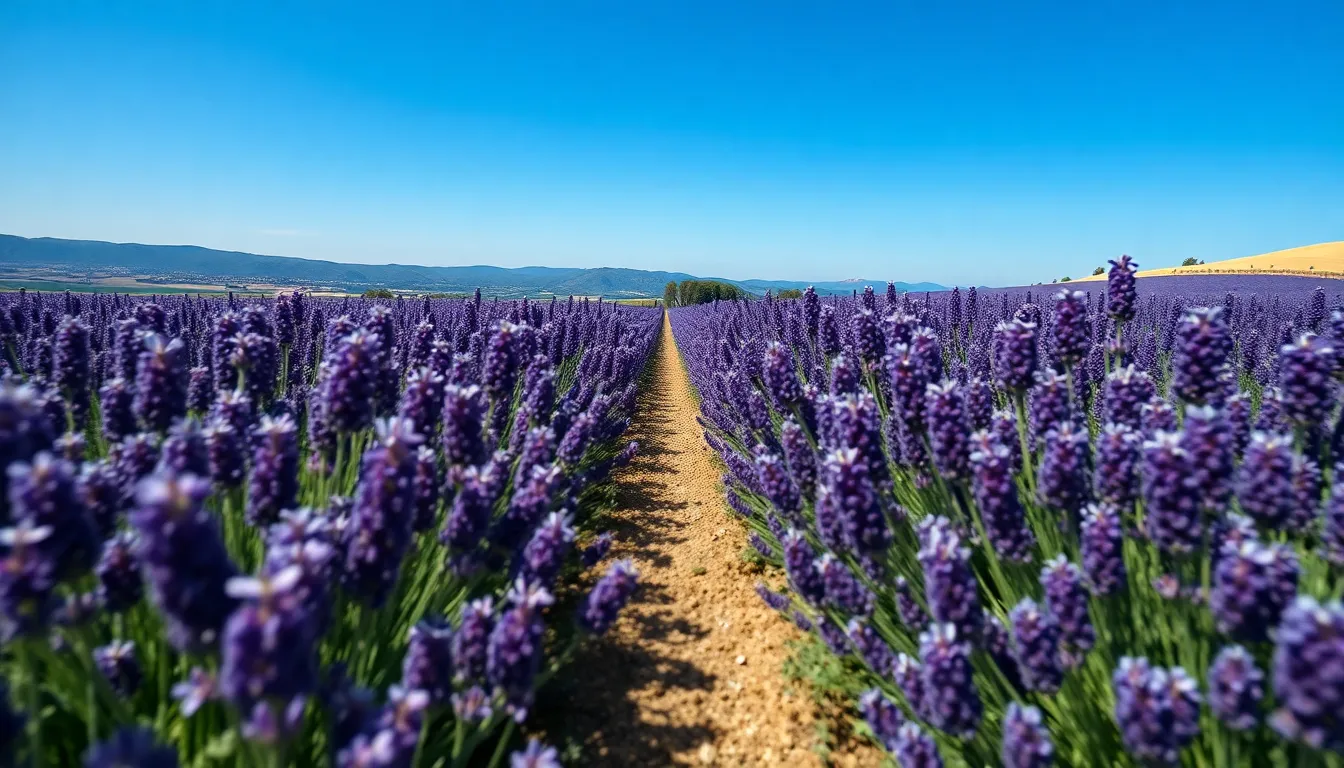 Stunning Aerial View of Lavender Fields