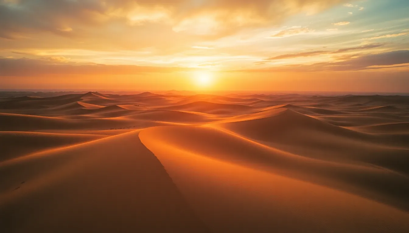 Serene Desert Landscape at Sunset