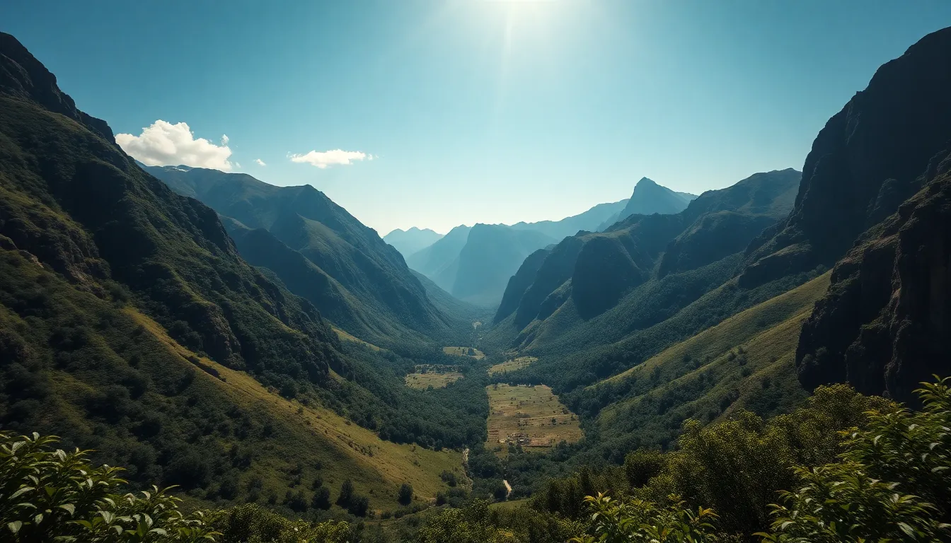 Aerial View of Lush Green Valley