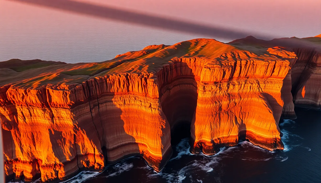Dramatic Cliffs at Sunset