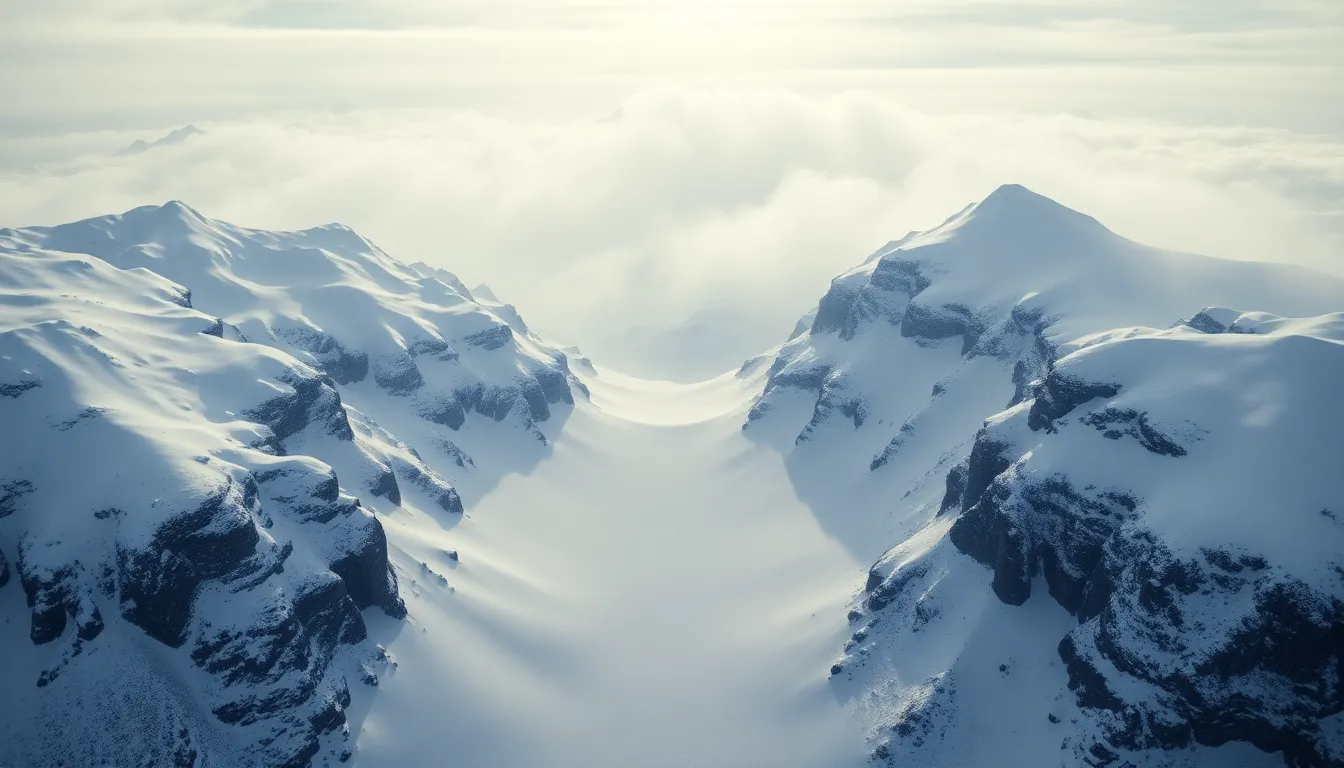 Remote Snow-Covered Mountain Landscape