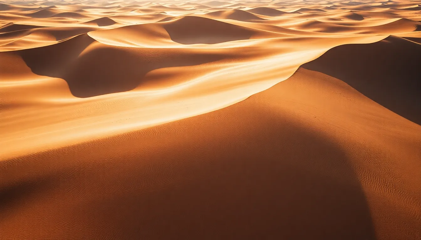Dramatic Aerial Desert Dunes
