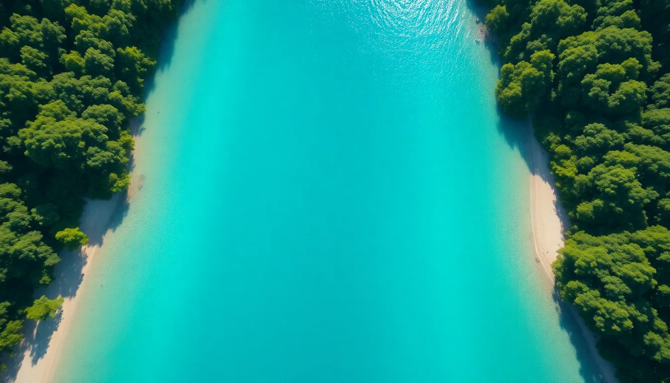 Turquoise Lagoon Aerial View