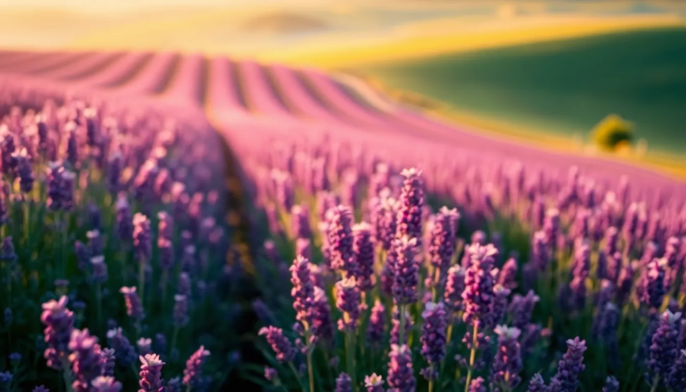 Vibrant Lavender Field Aerial View