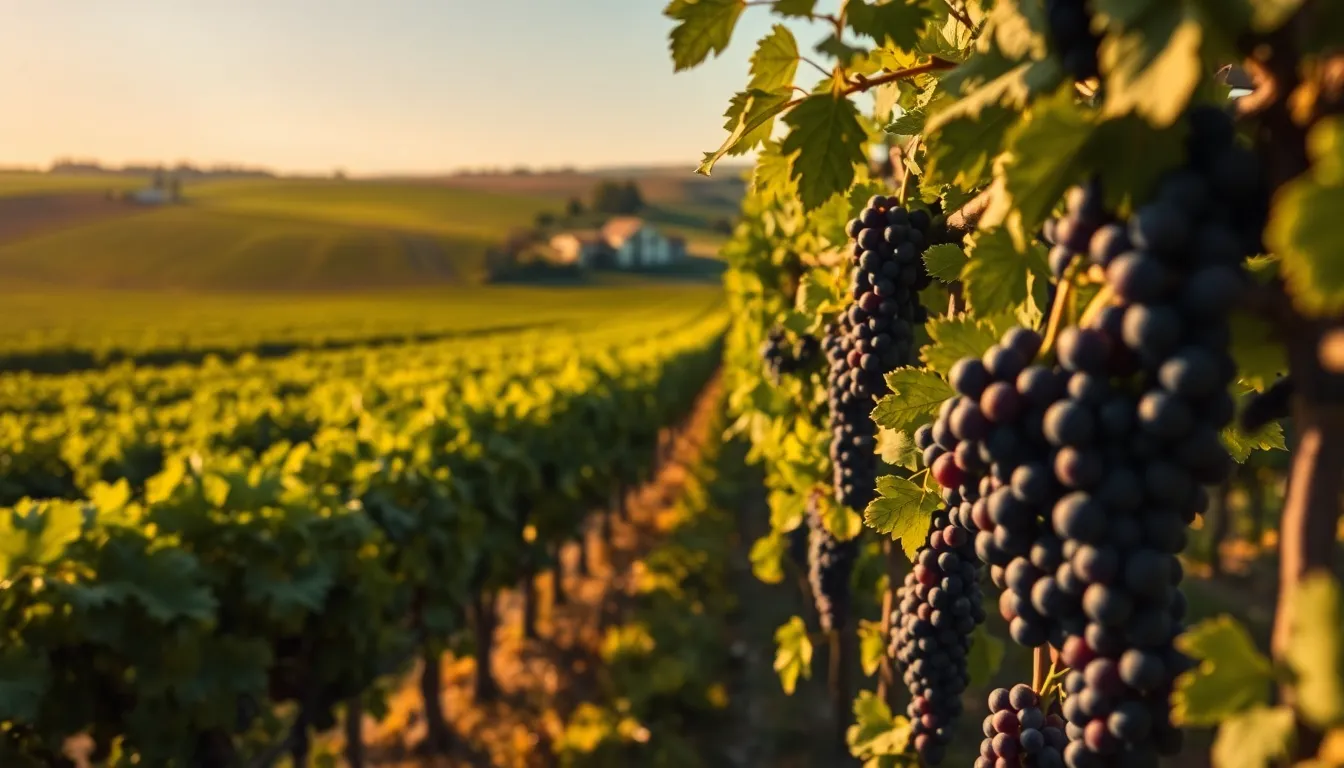 Harvest Season Vineyard Aerial View