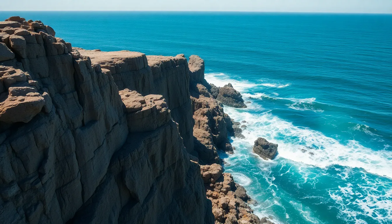 Dramatic Coastal Cliff Aerial View