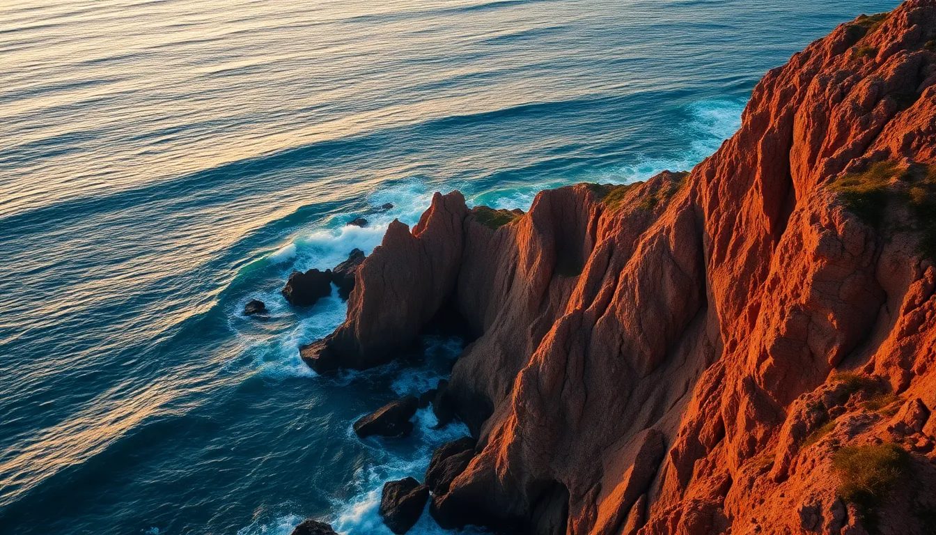 Sunset Over Rugged Coastal Cliffs
