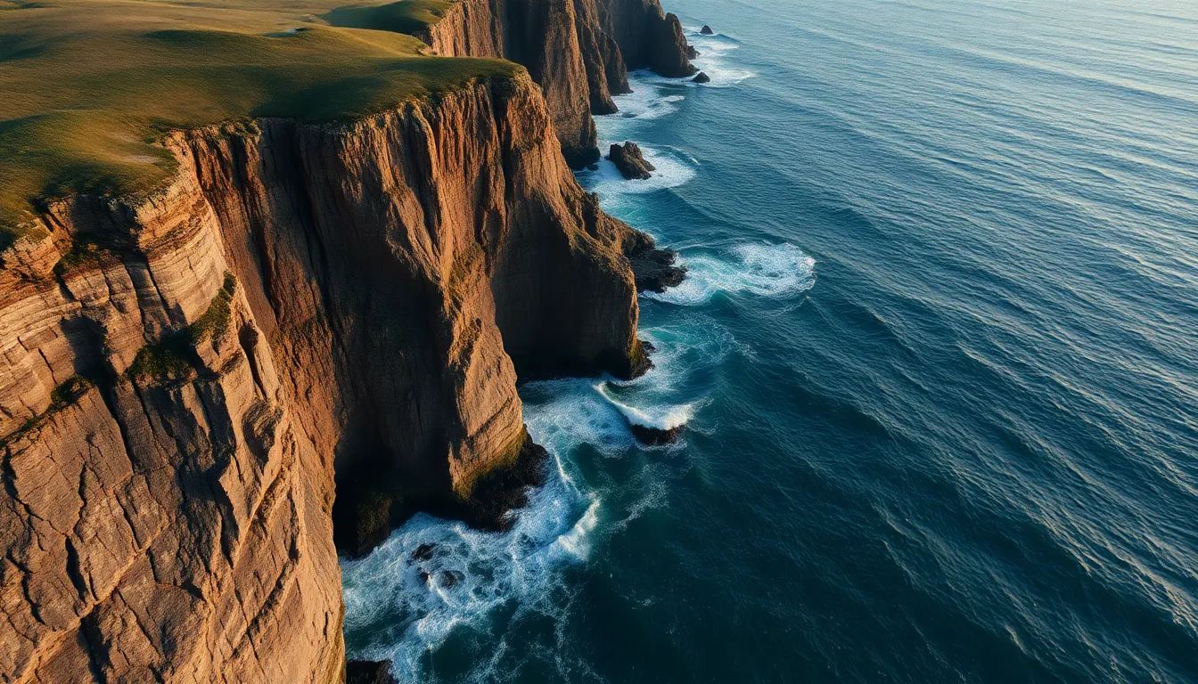 Rugged Coastline with Crashing Waves