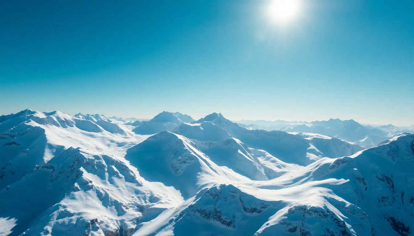Snowy Mountain Range Under Clear Sky