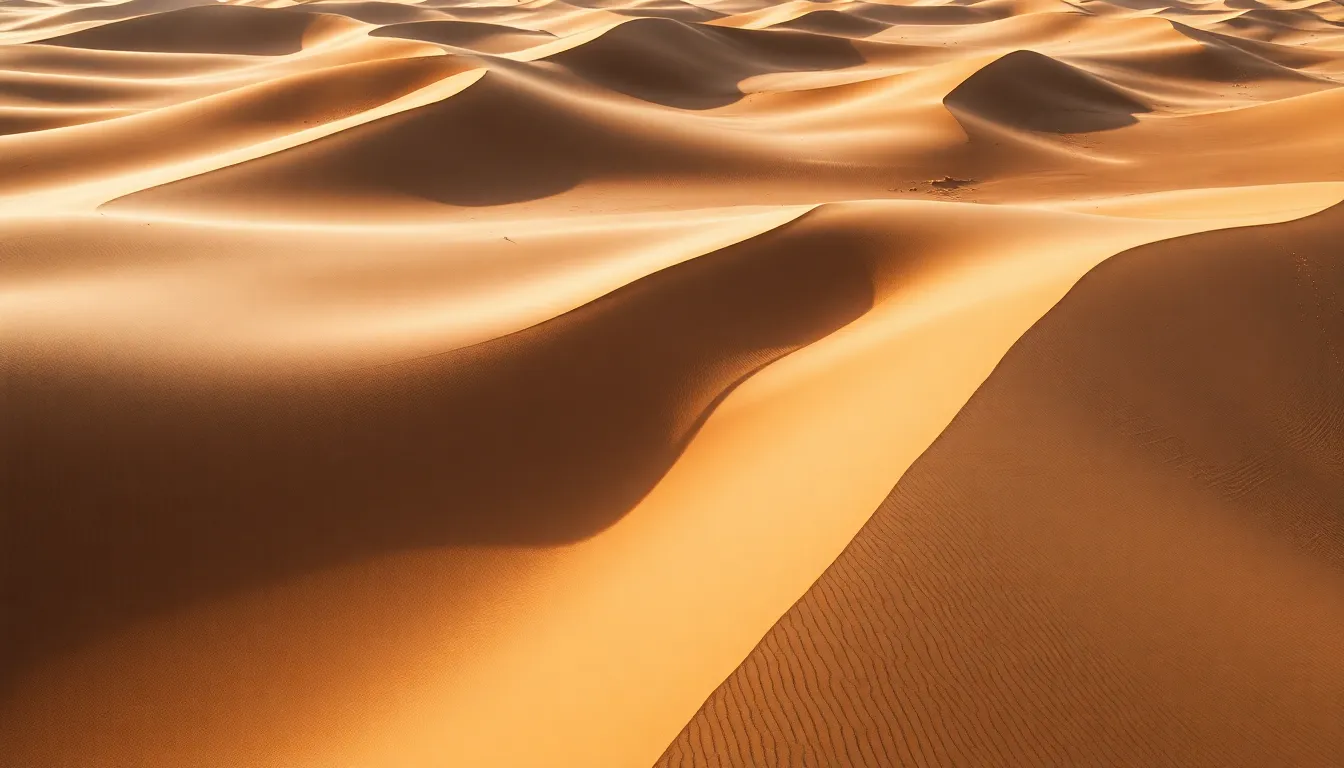 Vast Desert Landscape with Sand Dunes