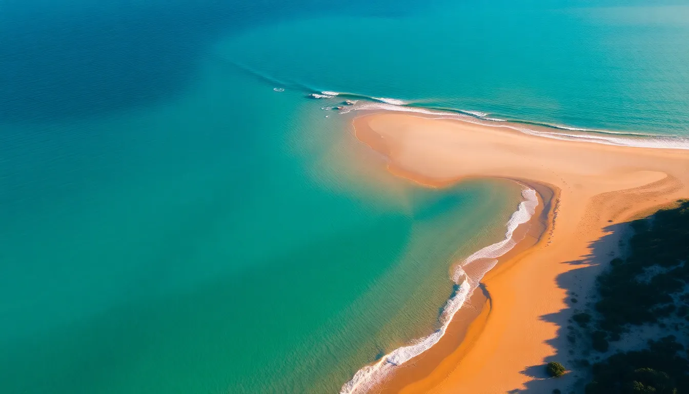 Vibrant Coastal Landscape Aerial View