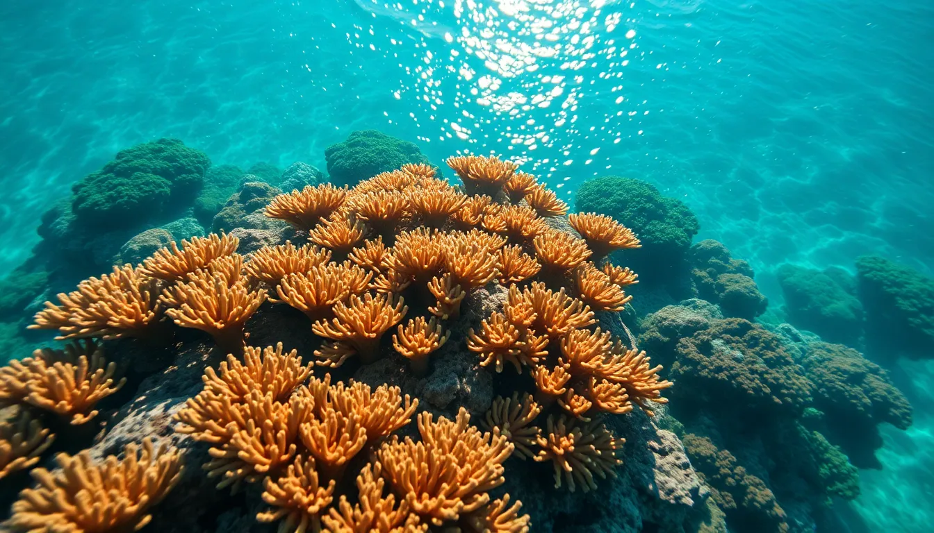 Colorful Coral Reef Aerial View
