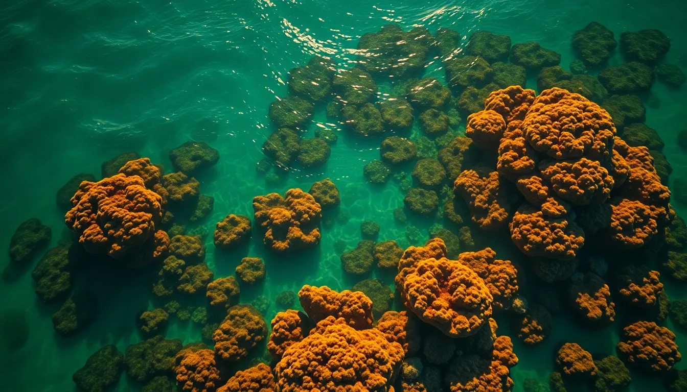 Vibrant Coral Reef Aerial View